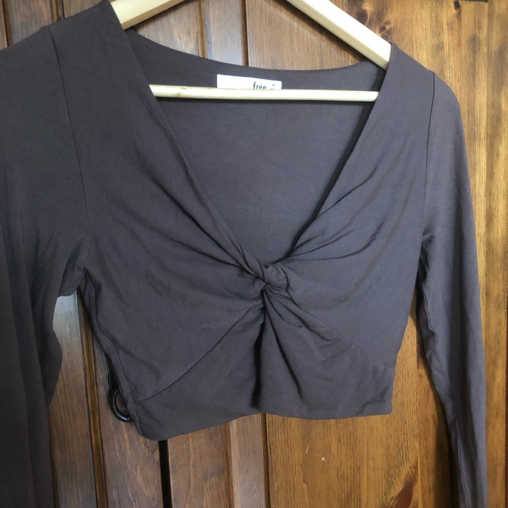 Wilfred Mauve Cropped Long Sleeve Top
